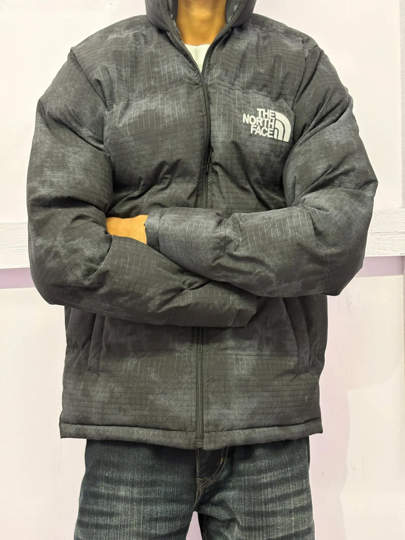 Acid Wash Puffer Jacket